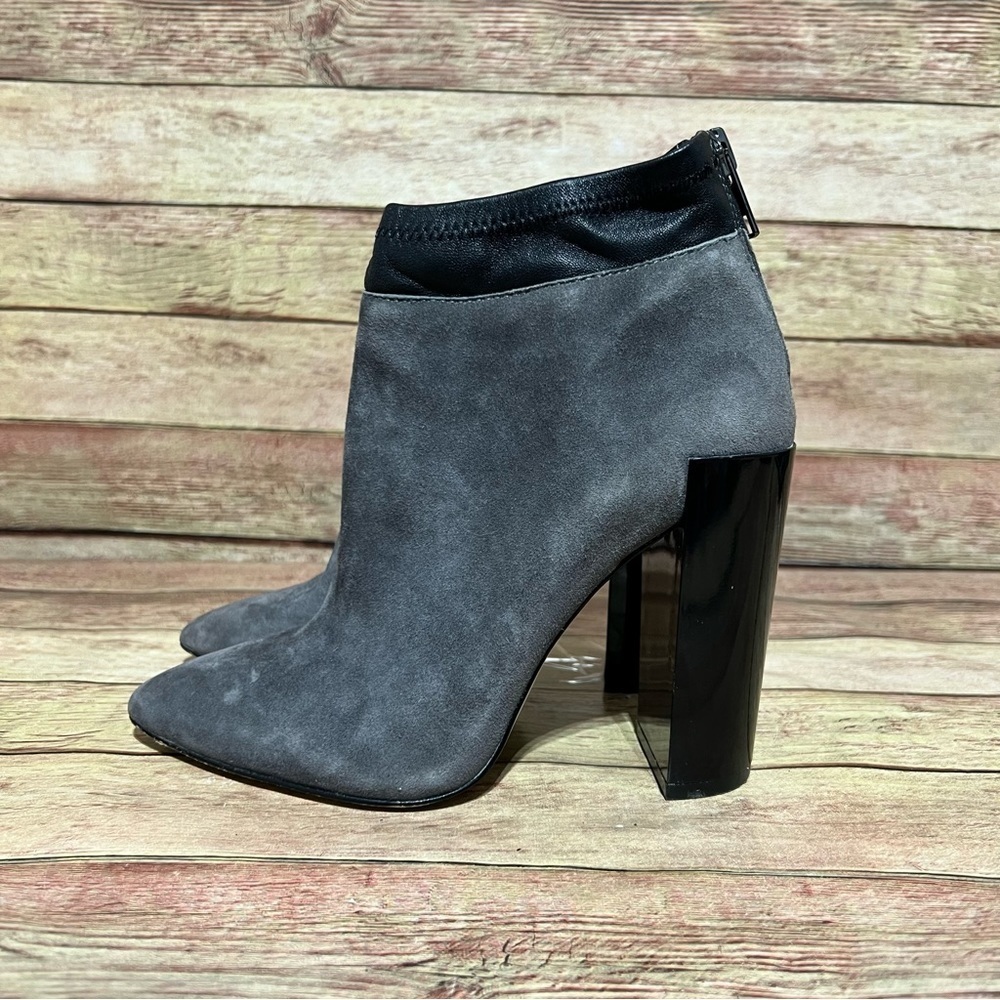 Saks Fifth Avenue Grey Suede Ankle Boots